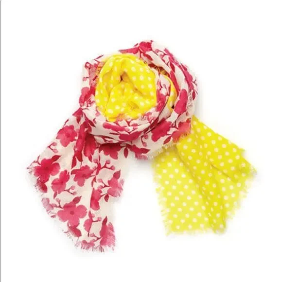 Lindsay Phillips Linden Pink Yellow Scarf - Picture 2 of 4